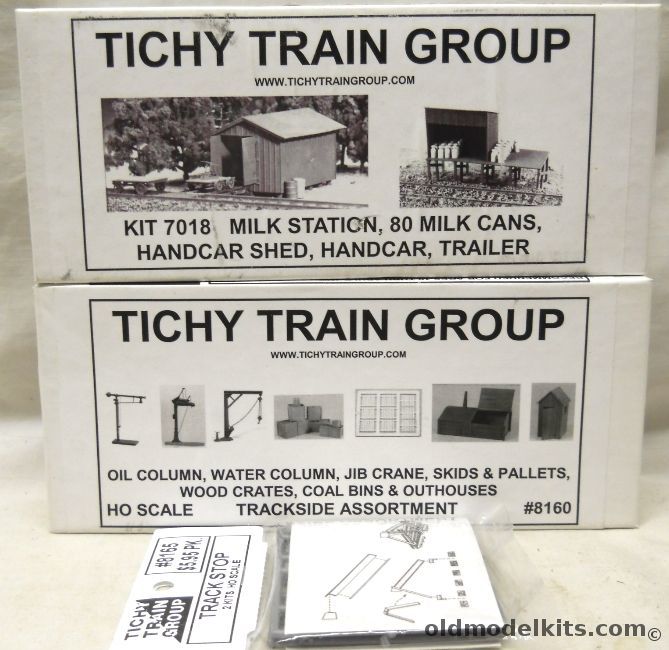 Tichy Train Group 1/87 Milk Station With Shed / Hand Car / 80 Milk Cans / Trackside Assortment / Track Stops - HO Scale, 7018 8160 plastic model kit